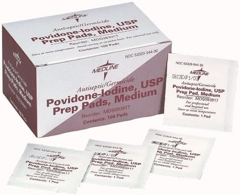 Iodine Prep Pads Povidone, Iodine, Medium, MDS093917H (5000 Pads)
