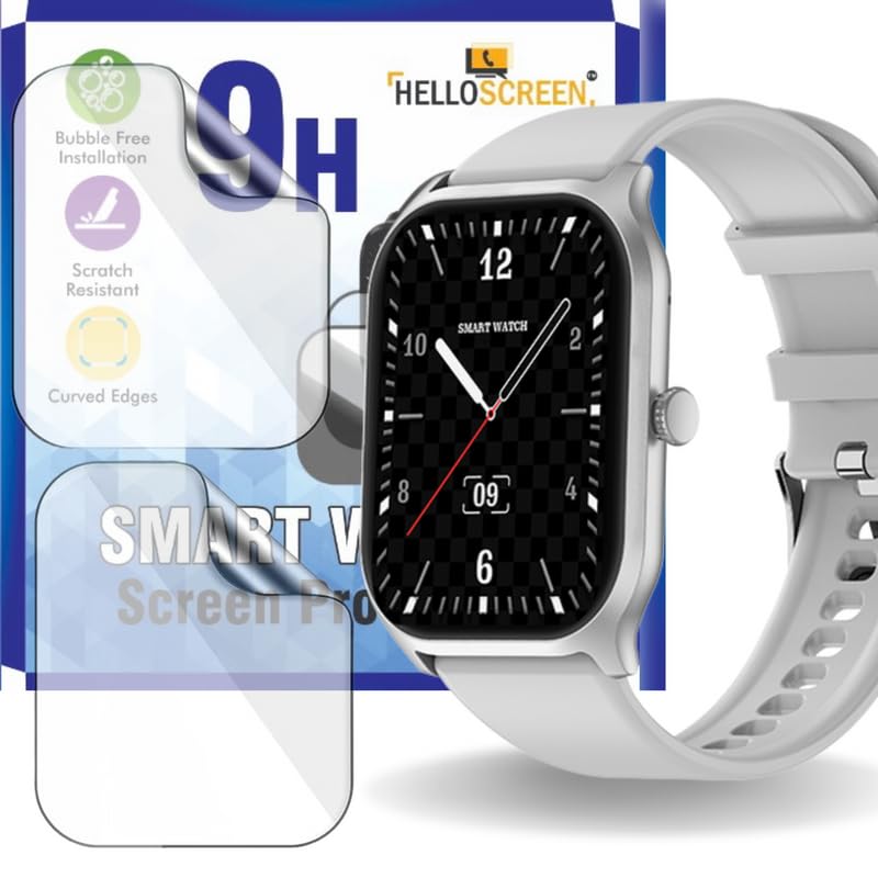 Image of Screen Protector Guard For Fire Boltt Hunter (2.01 inch inch) Smartwatch (2 pack) - 9H Hardness, Unbreakable (NOT A TEMPERED GLASS)