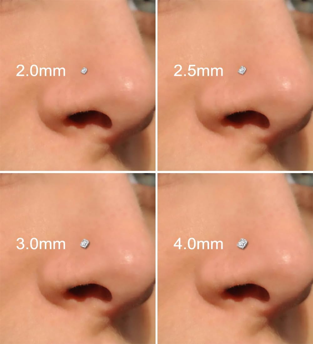 15 Pairs 20G 316L Stainless Steel Threadless Stud Earrings for Women Men Cartilage Helix Tragus Stud Earrings Small CZ Labret Monroe Studs Push in Nose Studs 2-3mm Ear Piercing Jewelry Set - Image 4