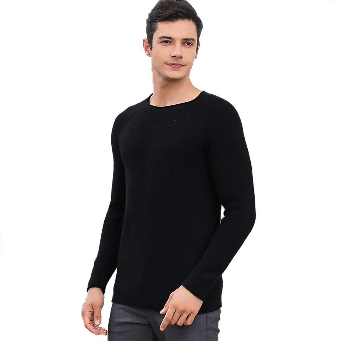 Grneric Un suéter de Lana, un suéter de Hombre, un Jersey de montaña Pura, un Cuello Medio Alto, un suéter de Mediana Edad.
