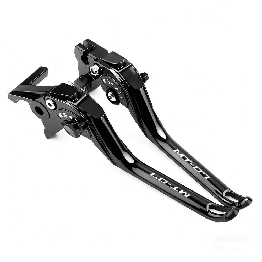 Per Yamaha MT07 MT-07 MT 07 FZ07 2014-2026 CNC Maniglie integrate per moto, a risparmio energetico, regolabili per freno e frizione (Nero)