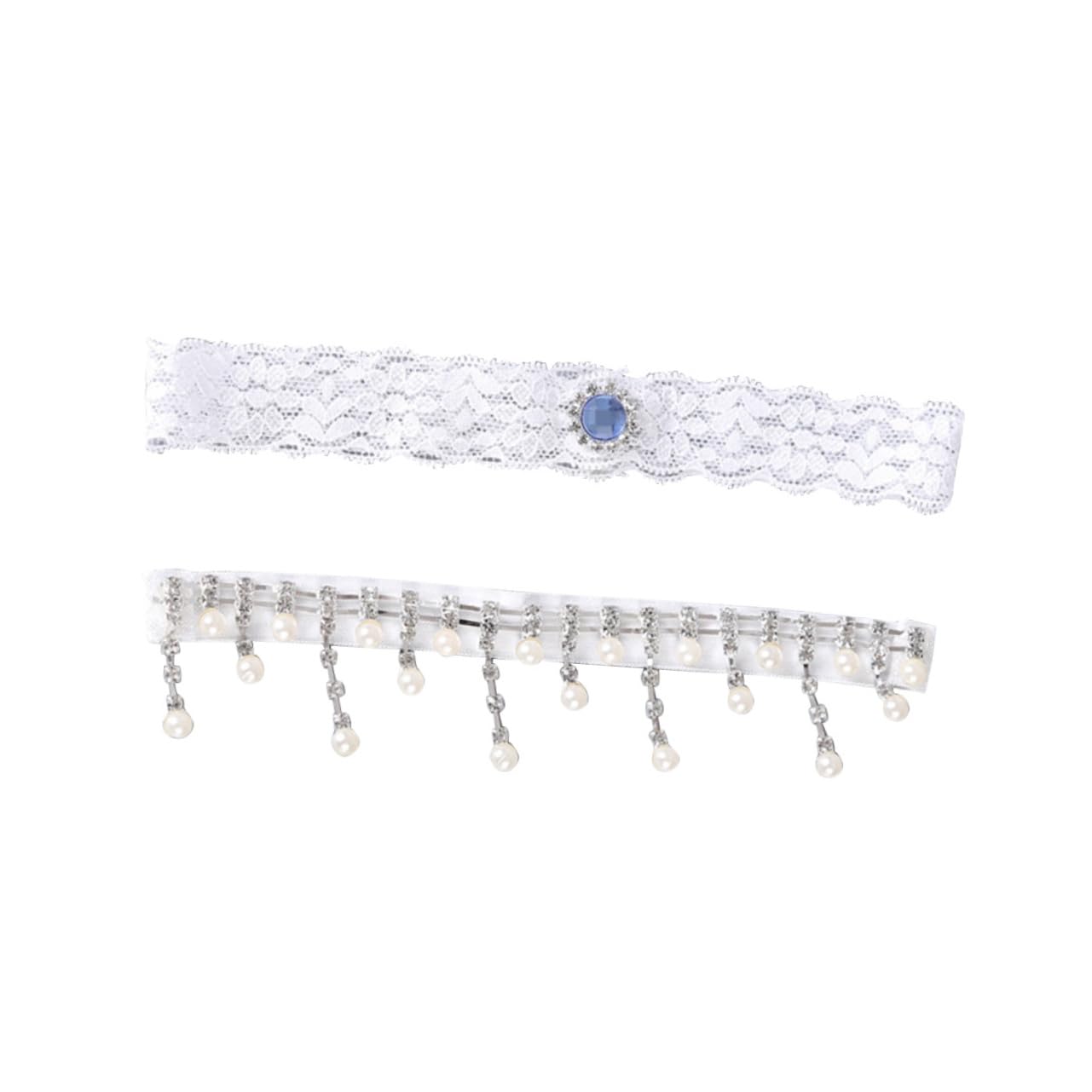 SHERCHPRY 2 Paar Perlenstrumpfband Hochzeit Strumpfband Gürtel Strumpfband für Hochzeit Spitze Blume Strumpfband Hochzeit Strumpfbänder Acryl