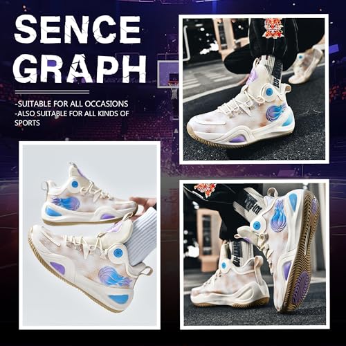 Image of Men's Basketball Shoes Fashionable Breathable Anti Slip Sports Shoes Outdoor Running Fitness Training Shoes