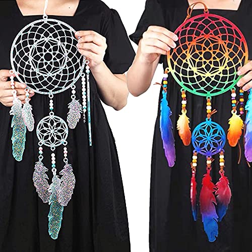 Woohome Dream Catcher Resin Moulds, Big Dream Catcher Resin Casting Mould with Jump Rings - Image 2