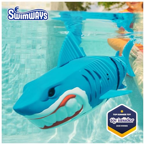 Image of SwimWays Rainbow Reef Shark Water-Activated Pool Toy for Ages 5+ | Realistic Swimming Patterns Inspire Imaginative Play, Toy Supports Swimming Skills, Coordination, and Competitive Games