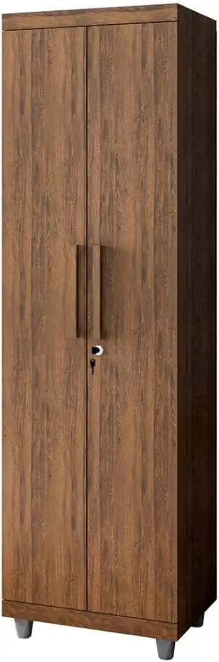 Armário Multiuso 2 Portas Com Fechadura Organizador Com Prateleiras - LH Móveis (Malbec)