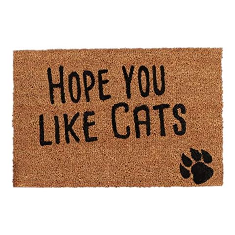 Relaxdays Cat Slogan Doormat 40x60cm Cover