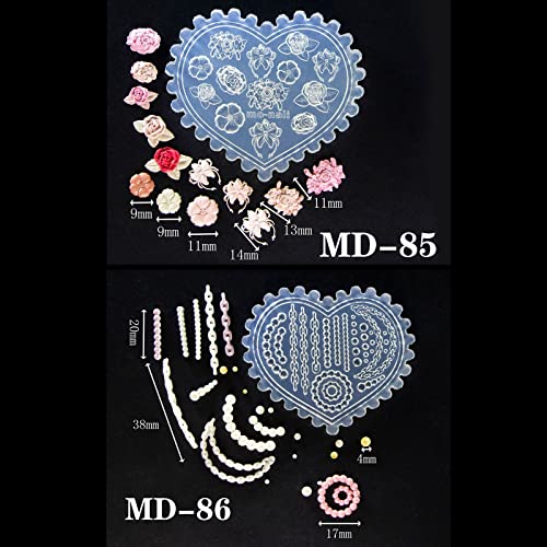 Molde de silicona para uñas con diseño de flor 3D miniatura 3