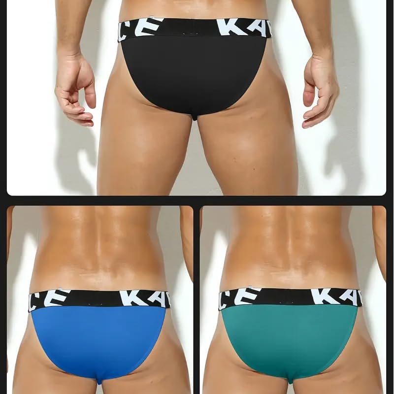 3Pcs Men's Underwear, Lightweight High Stretch, Solid Color Briefs, Comfortable Underwear3