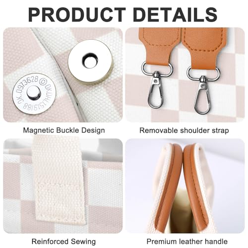 Image of Canvas Tote Bag for Women with Pockets Crossbody Bag Tote Shoulder Handbags Casual Work Bags Everything Tote Bag