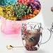 Imagen de Regalo Mujer Tazas de Vidrio de Doble Pared con Flores Tazas de Café o Té con Asa Novedoso Regalo de Cumpleaños o Navidad Para Mujere