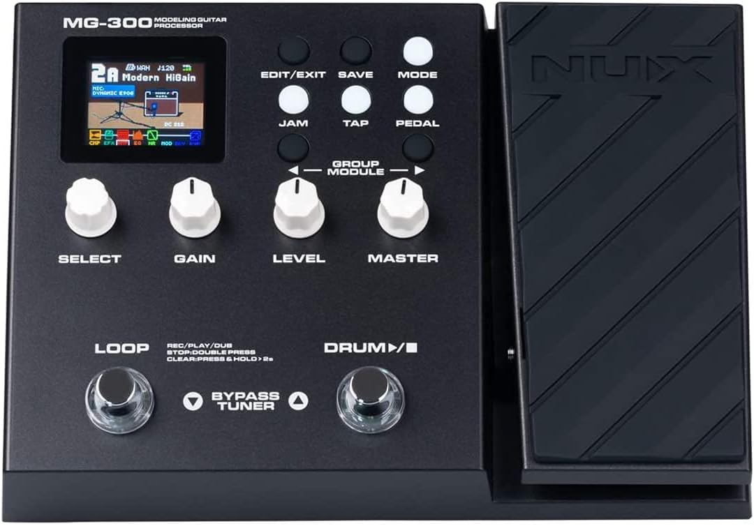 Briskdrop NUX MG-300 Multi Effects Pedal Bundle with MXR 20ft Cable and Snark Tuner, (MG300Bundle)