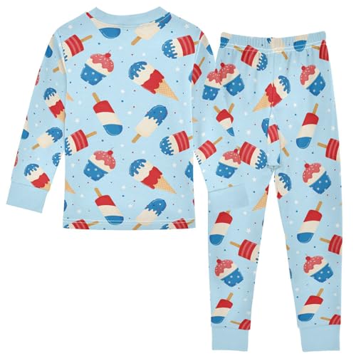 Ice Cream Pajamas Long Sleeve Sleepwear 2-Piece Pajama Set
