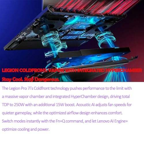 Image of Lenovo Legion Pro 7i, Gen 10 Laptop for Gaming, 240 Hz, Intel Ultra 9 275HX 24C (Up to 5.4 GHz), NVIDIA GeForce RTX 5080, 16 inch OLED Display, Per-Key RGB Backlit, 32GB DDR5, 2TB SSD, Win 11 Pro