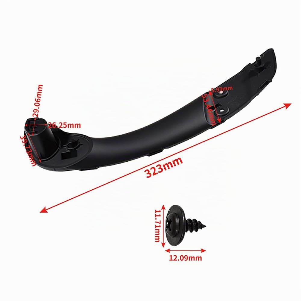 Poignée de porte intérieure de voiture compatible avec Renault Fluence Megane 3 Laguna 3 Latitude Poignées avant gauche et droite et couvercles de poignées intérieures (noir) (poignée