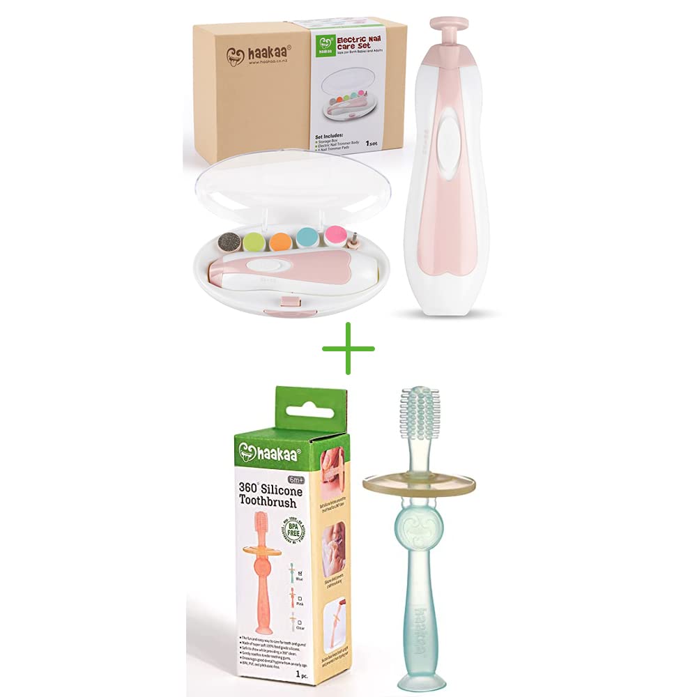 haakaa Baby Nail Trimmer and 360° Baby Toothbrush Baby Personal Care Set : Baby