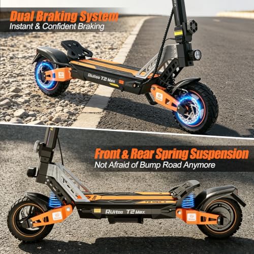 Electric Scooter for Adults, 1200W Peak Motor Fast E Scooter, 10" Off-Road Tires, Up to 30 MPH & 35 Miles Long Range, 48V 18.2AH Battery, Heavy Duty 300+ lb Capacity, Foldable Commuter E-Scooter - Image 5