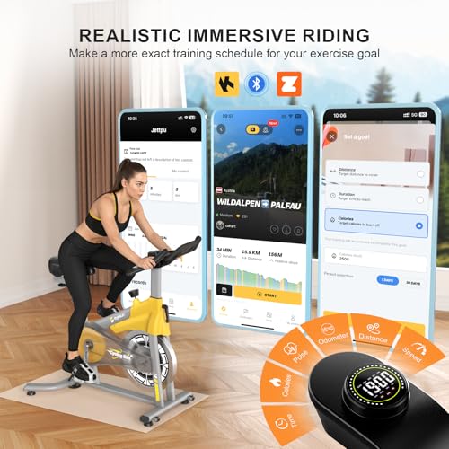 Image of Exercise Bikes for Home,Spin Bike with Adjustable Magnetic,Brake Pad Resistance Silent Belt Drive,350lbs /300lbs Weight Capacity &Upgraded Version Seat for Home Cardio&Weight Loss(QM-530W)
