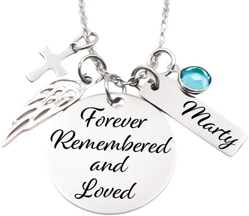 Memorial Jewelry, Stainless Steel Pendant, Necklace, Forever Remembered And Loved, Child loss, Lose of Loved One