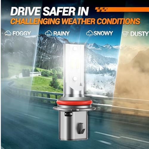 Image of 9004 Fog Bulbs, 64000LM 6500K Cool White, Real 1:1 Size 3Min Plug n Play HB1 Fog Light Bulbs, 99% Compatible, No CANbus Errors, Anti Flickering, IP68 proof Over 70000h Long Lifespan, Pack of 2