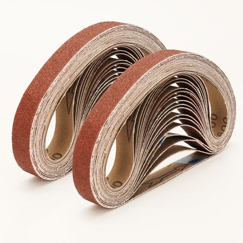 Bande abrasive 520 x 20 mm en oxyde d'aluminium lot de 35 pièces pour mini ponceuse