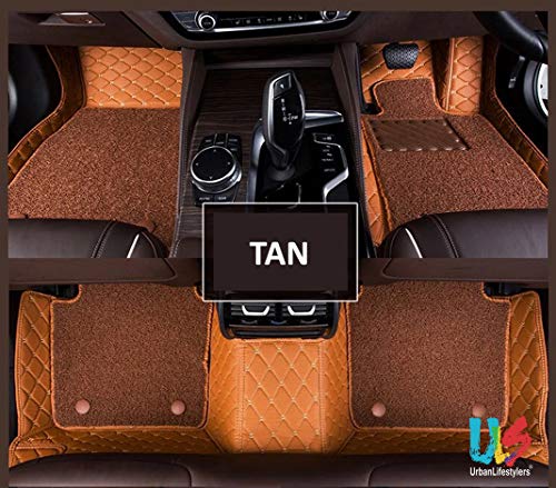 Image of Urbanlifestyler 7D Prime Car Foot Mat Compatible with Maruti Suzuki Swift Dzire (2017) | 22mm | Stylish Car Accessories Interior (Tan)