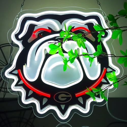 University Football Bulldogs Neon SignNeon Light LED Sign for Sports Fans GiftsNeon Wall Art Sign Dimmable for Man CaveDormitory