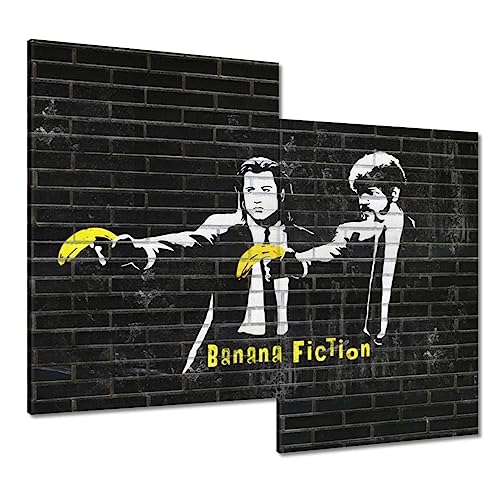Toile Banksy Banana Fiction 80x70cm, tableau imprimé haute définition pour une décoration durable