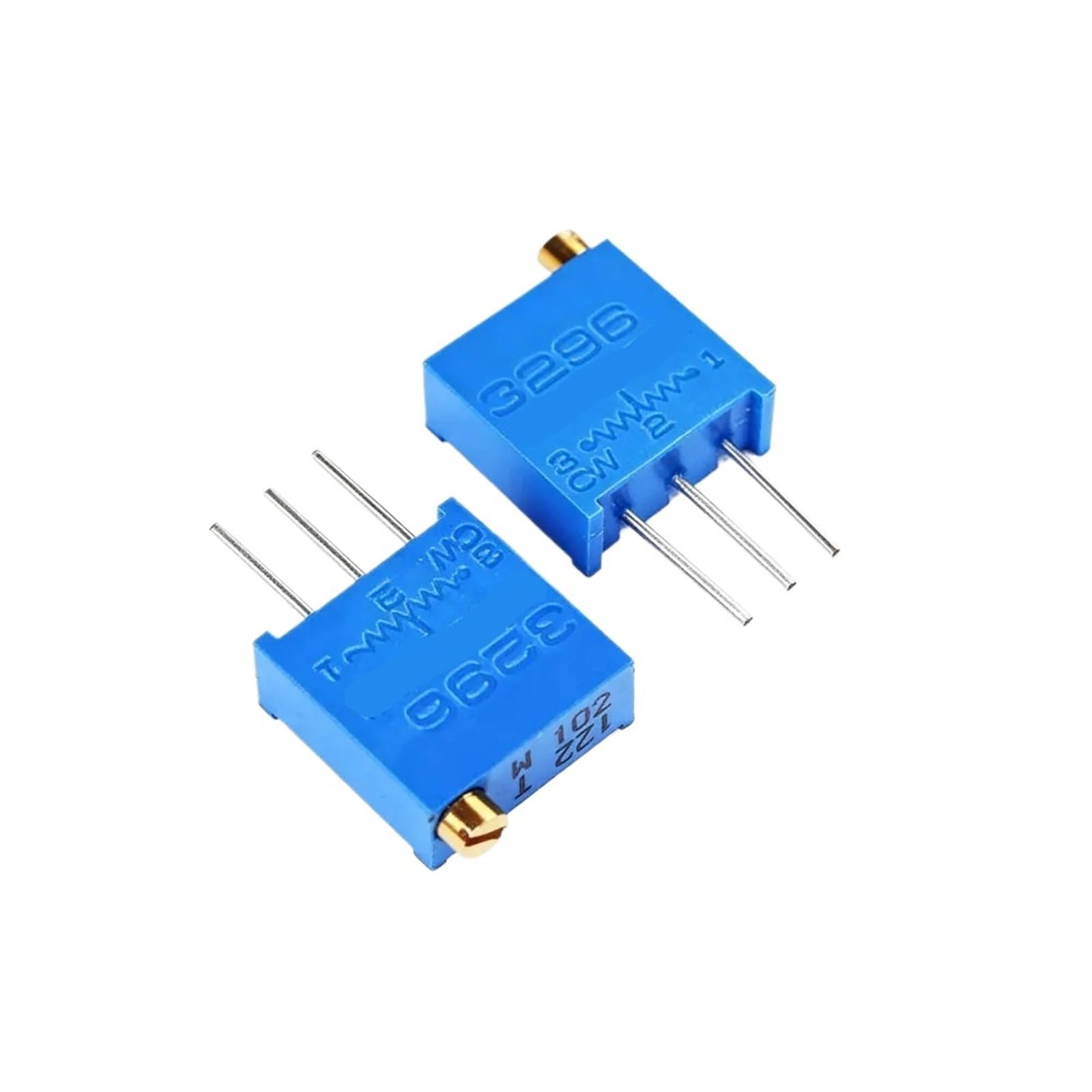 RISWEKFW 10PCS 3296 potentiometer Kit High Precision 3296W Variable Resistor 100R -1M 200R 500R 1k 2k 5K 10K 20K 50K 100K 200k 500k(100K ohm)