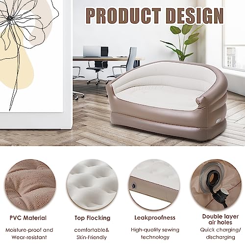 Snapklik.com : JEAOUIA Double Inflatable Chair For Adults - Foldable ...