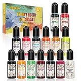 Epoxidharz-Pigment in 15 Farben: insgesamt 15 schöne, durchscheinende Farben, flüssiges Epoxid-Pigment in abgefüllter Verpackung, jede Harzfarbe 10 ml, geruchlos.