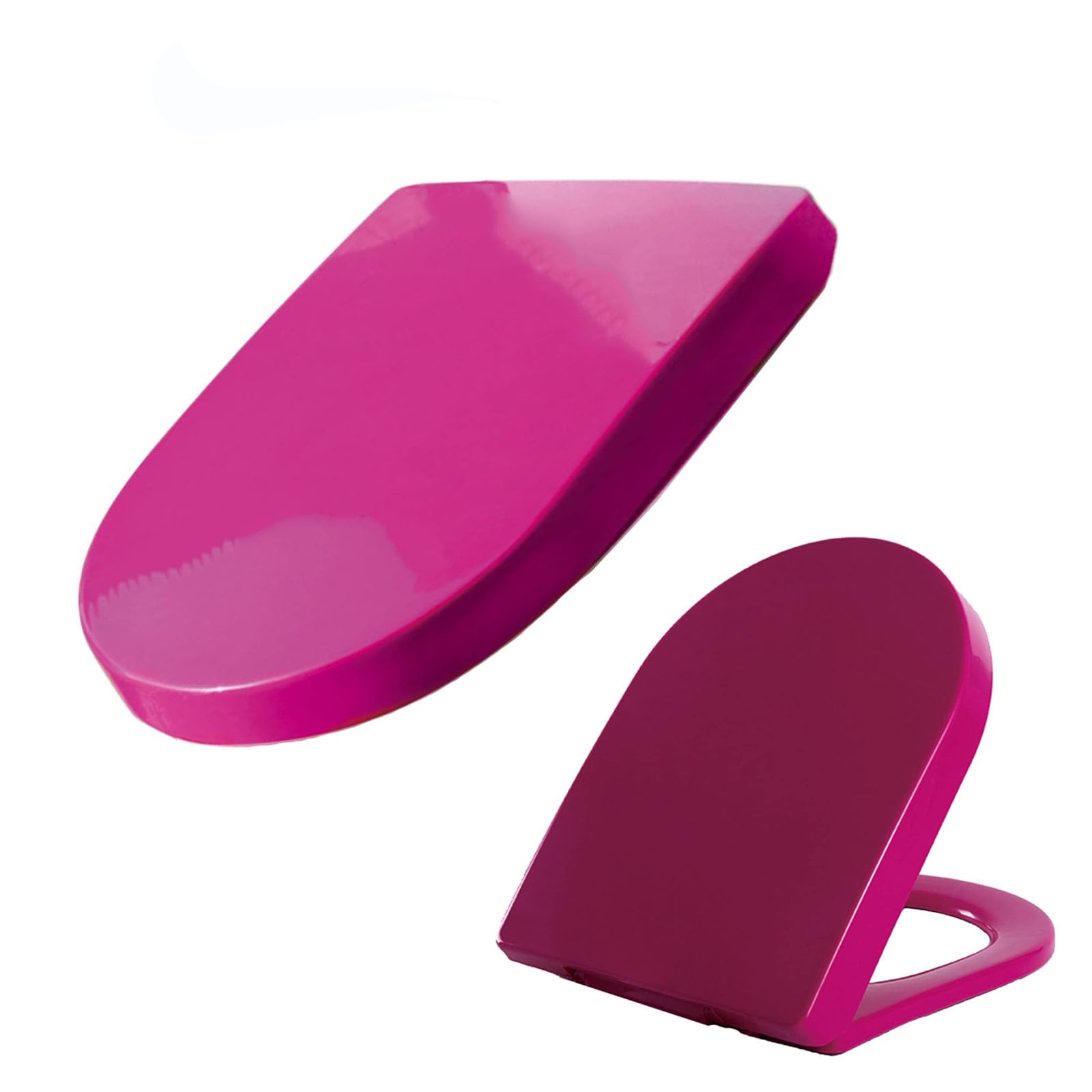 Giural Color Toilet Seat Soft Close D Shape, 36 * 46Cm Soft Close Toilet Seats, Top Fixing, Quick Release for Easy Cleaning, PP Materials,Purple