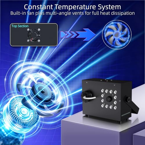 Máquina de humo LED con control remoto y luces integradas miniatura 3