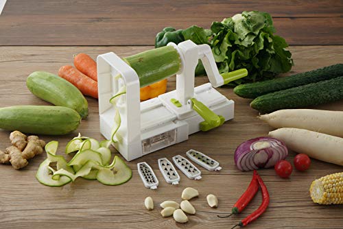 Folding 5-Blade Spiralizer - Vegetable Spiral Slicer Zucchini Spaghetti Noodle And Pasta Maker For For Low Carb/Paleo/Gluten-Free Meals By Vinipiak #TOP2