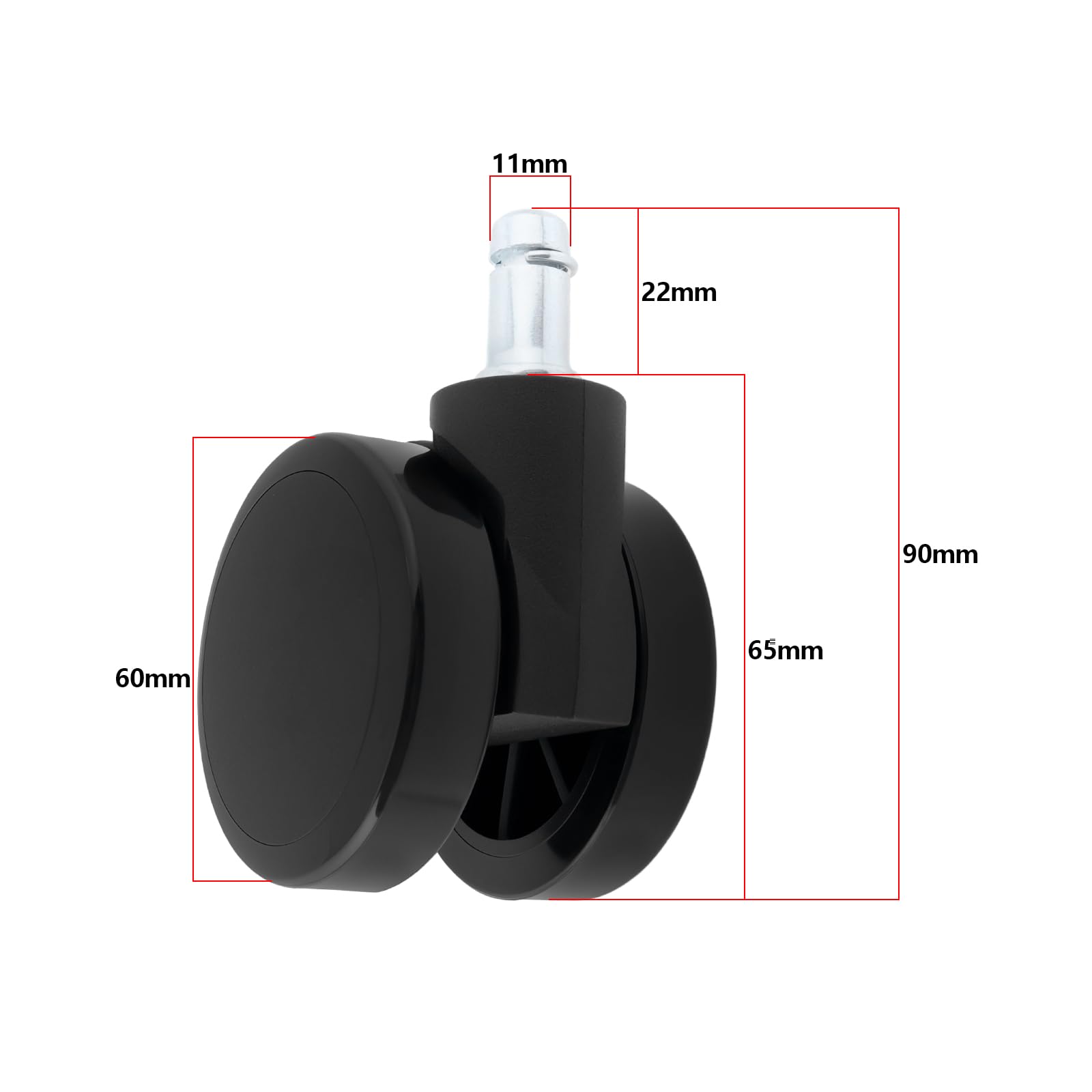 5 ruote con bordo morbido senza cappuccio, compatibili con sedia Herman Miller, compatibili con Verus, compatibili con Lino, compatibili con Cosm