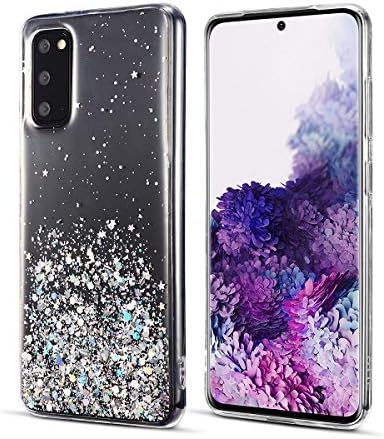 DEFBSC for Samsung Galaxy S20 FE 5G Case with Ring, Glitter Sequin Clear Back Cover with 360° Rotation Ring Holder Kickstand,Soft TPU Bumper Phone Case Slim Transparent Sequin Back Case - Pink