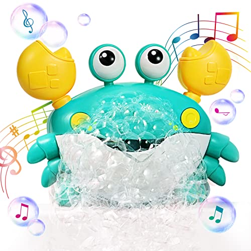 Image of Deejoy Crab Bubble Bath Maker for the Bathtub,Blows Bubbles and Plays 12 Children’s Songs,Sing-Along Bath Bubble Machine Baby, Toddler Kids Bath Toys Makes Great Gifts for 3 Years Girl Boy[Green]