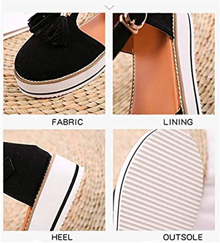 Zapatos de plataforma de verano confortables con ajuste elástico de mujer 7