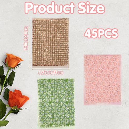 45Sheets Handmade Textured Paper Set, 7.1x5.2 Inches Mesh Papers for Scrapbook Supplies Scrapbooking Kit for DIY Projects 3 Styles - Image 2