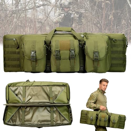 Weyot Bolsa de Rifle táctico Doble, Bolsa de Arma táctica ejército Airsoft, Estuche de Rifle, Fundas Blandas para Rifle, para Almacenamiento y Transporte Green,118cm/46in