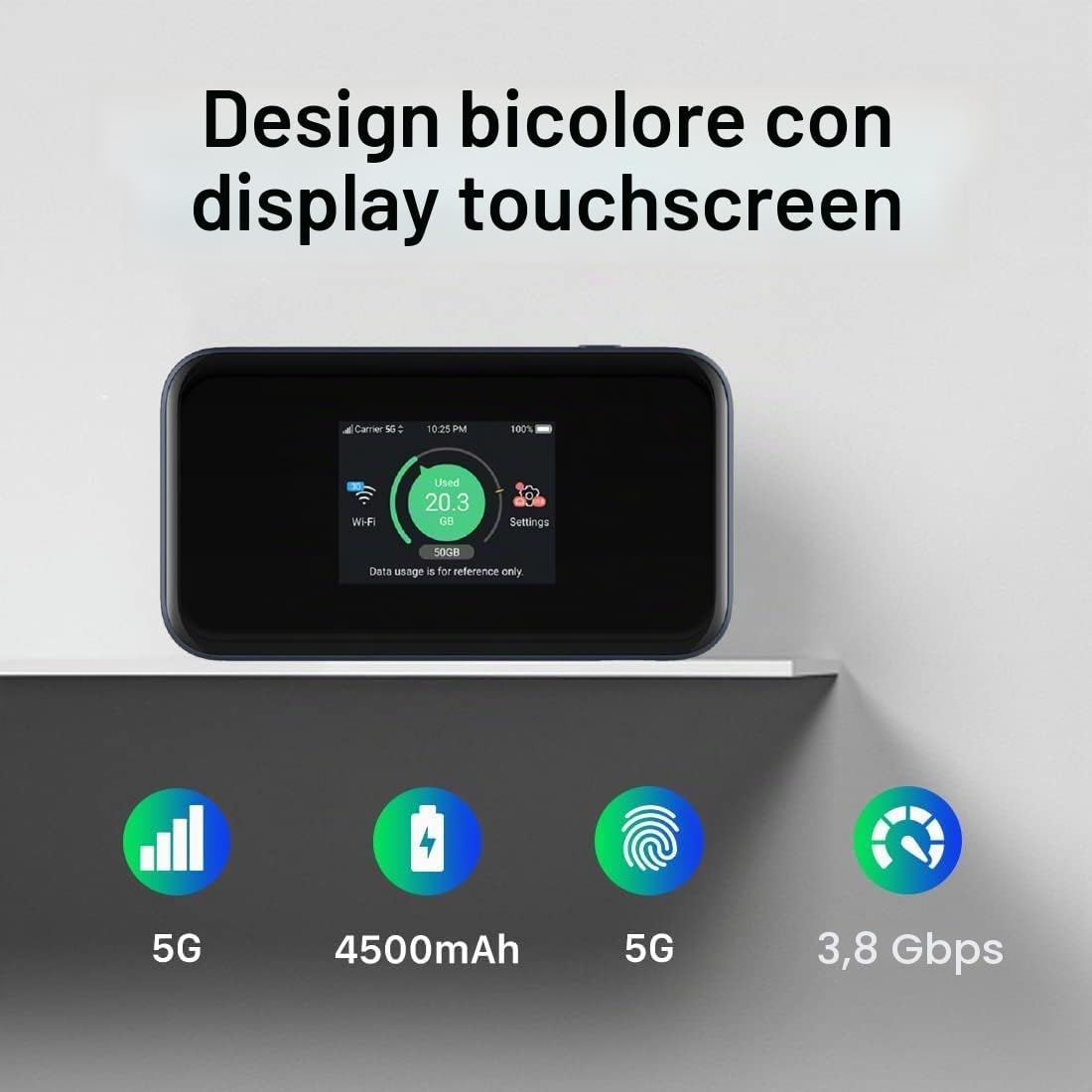 Zte Mu5001 Hypermobile 5g Router - 3.8 Gbps, WI-Fi 6, 4500mah, Touchscreen, Schwarz (mu5001)
