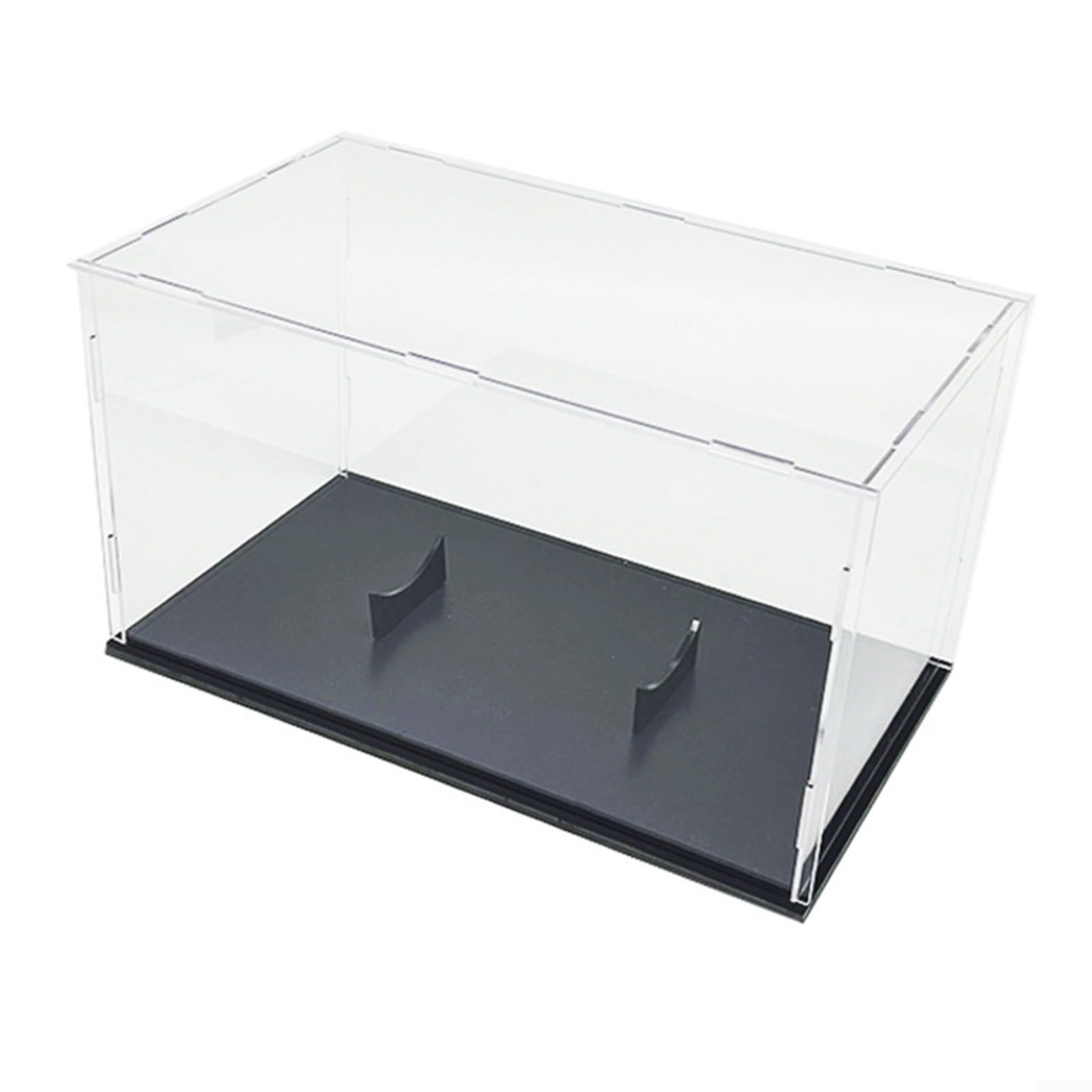 Vitrina acrílica transparente para balones de fútbol o rugby, con cubierta desmontable a prueba de polvo para almacenamiento y exhibición de pelotas deportivas de tamaño estándar (negro)