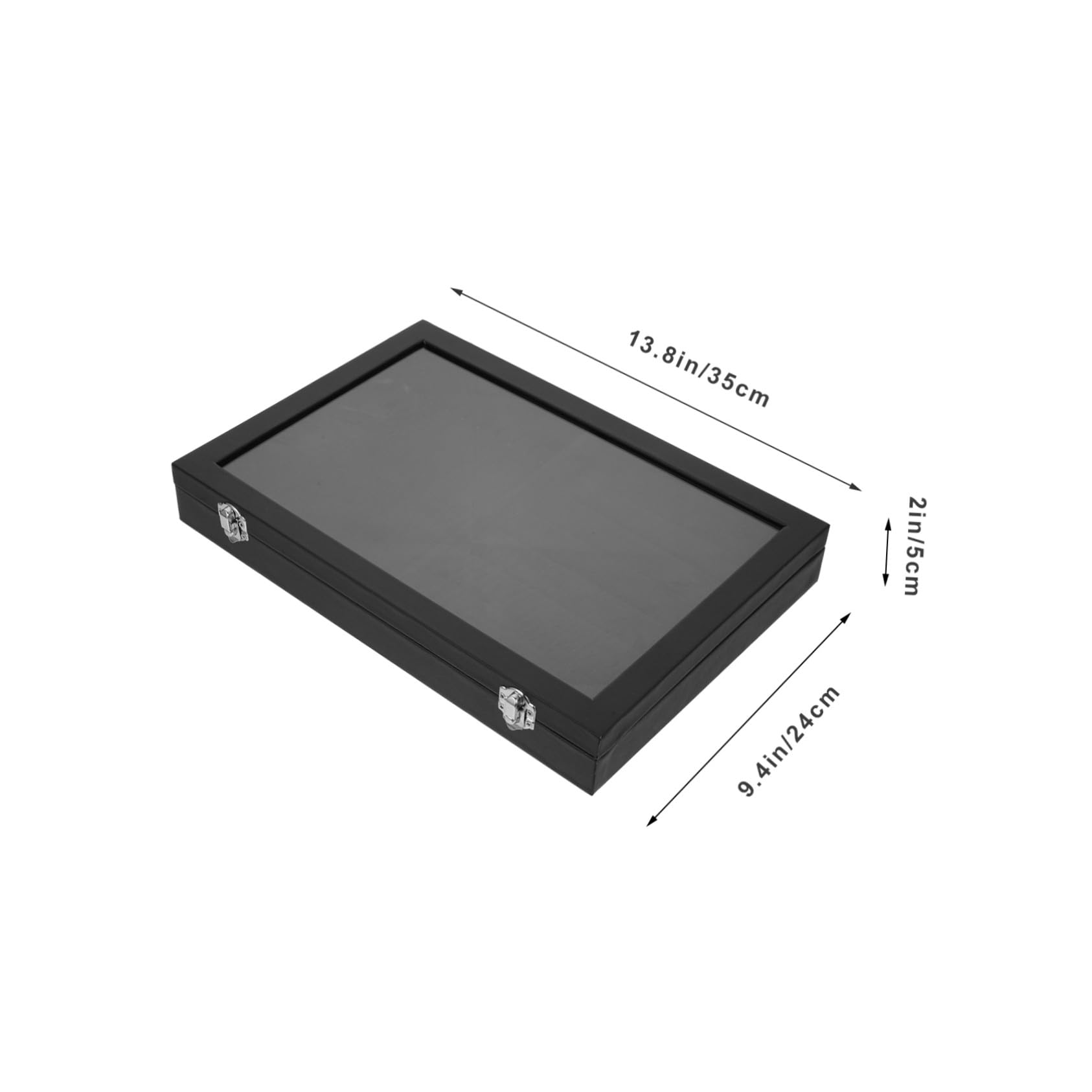 Hemobllo Caja de Almacenamiento de Joyas Negra con Tapa, Organizador de Collares y Anillos de Estilo Simple
