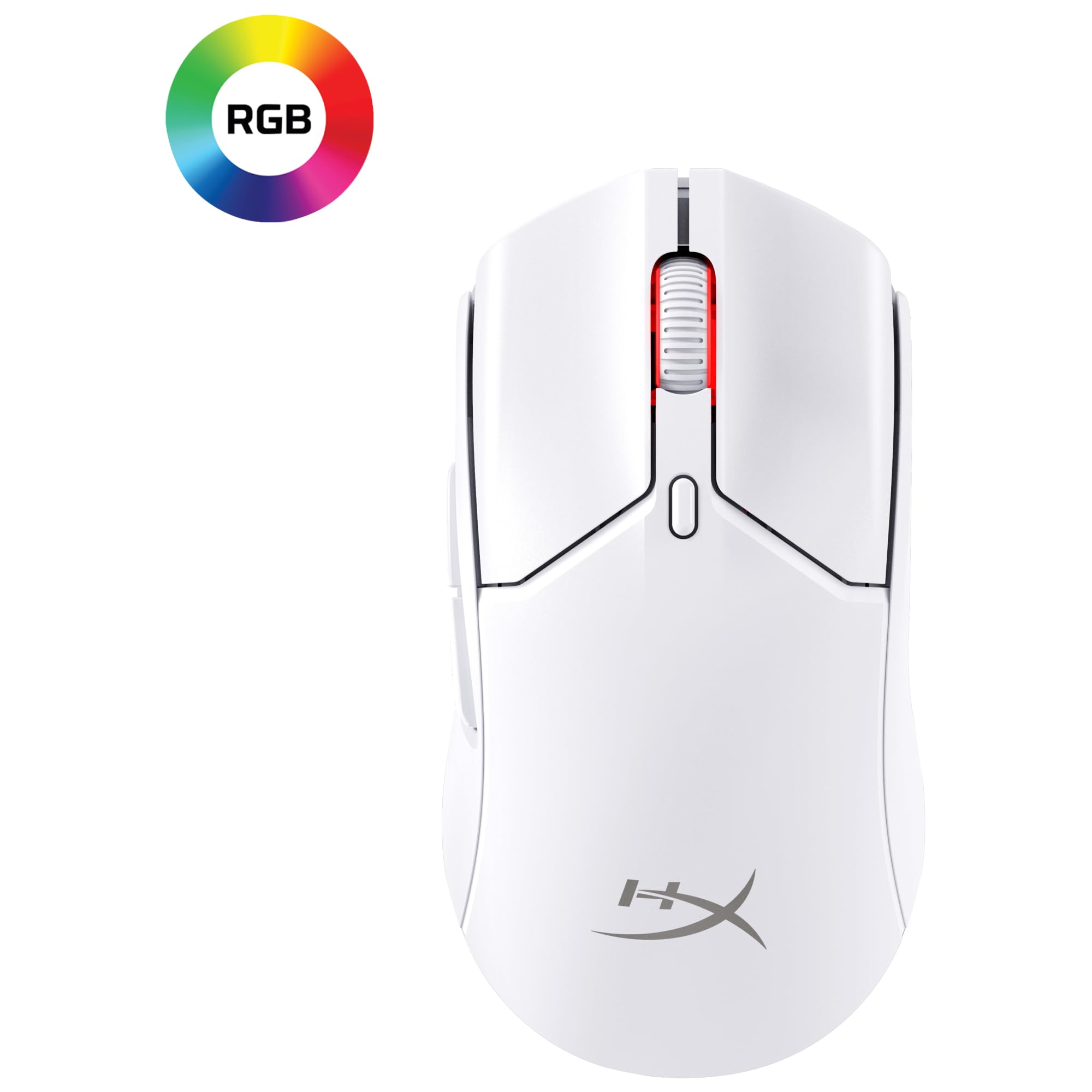 HyperX Pulsefire Haste 2 Mini, Mouse Gaming Senza Filo, Connettività 2,4 GHz, Illuminazione RGB, 6 Tasti Programmabili, 26000 DPI, Resistenza fino a 100 Milioni di Clic, Batteria fino 100 Ore, Bianco