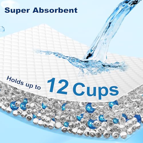 Image of MIZOK Dog Pee Pads 36x36in Jumbo Dog Pads Super Absorbent Up to 11 Cups Marine Scented Odor-Control Pee Pads with Jellyfish Pattern, Quick Dry & Leak-Proof (100 Counts)
