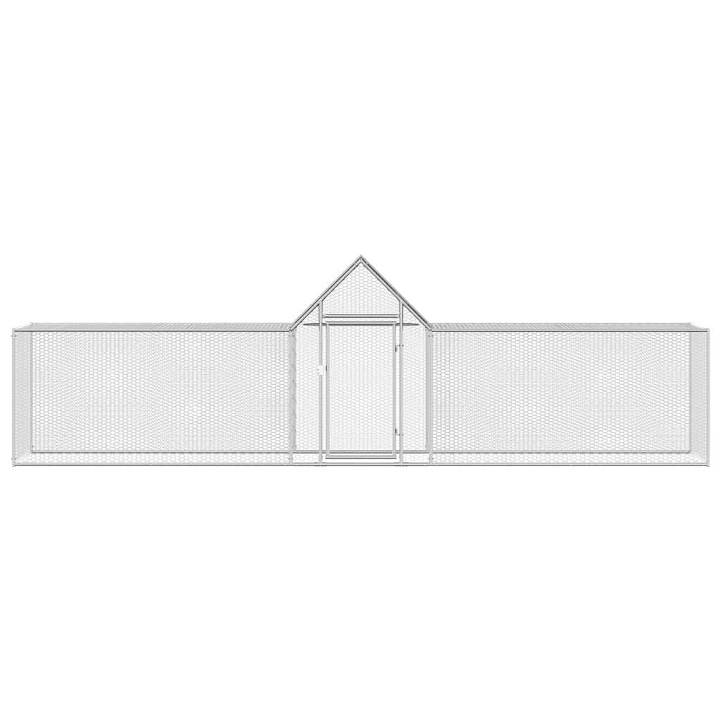Gallinero 5 x 1 x 1,5 m, acero galvanizado para pollos, jaula para pájaros y mascotas
