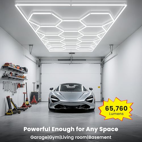 Dimmable Hexagon Garage Lights, 3 Color Temperature 6500K/4500K/3000K - image 5