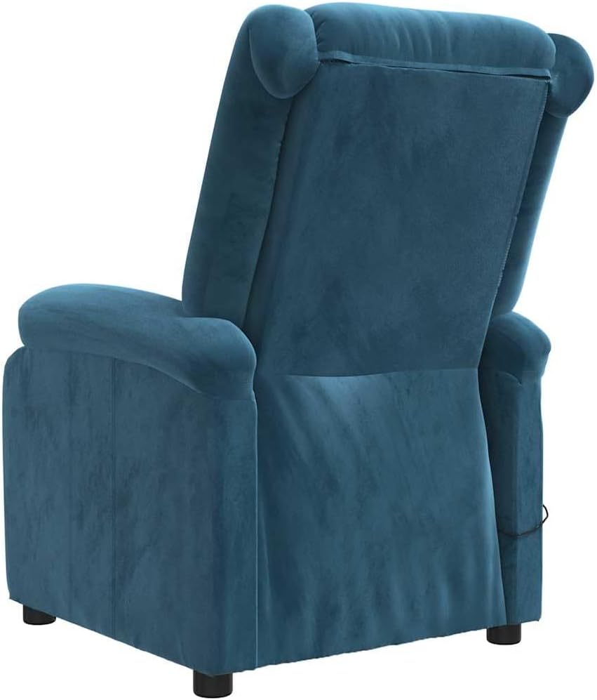 Strona view of the vidaXL Reclining Massage Armchair, showing a side pocket with a visible cable for the massage function.