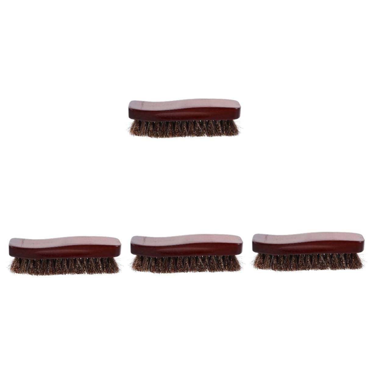 Brosse à chaussures en crin de cheval FOMIYES (Lot de 4) pour cirage noir et brun