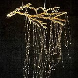 Lichterkette, Queta Baumrebe Lichtstring mit Fernbedienung Outdoor Weihnachtslichterkette Batteriebetrieben, Warmweiß